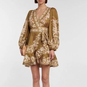 Zimmermann Olive Anneke Wrap Dress